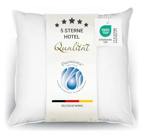 Daunenkissen 80×80 von ZOLLNER mit 100% Daunenfüllung