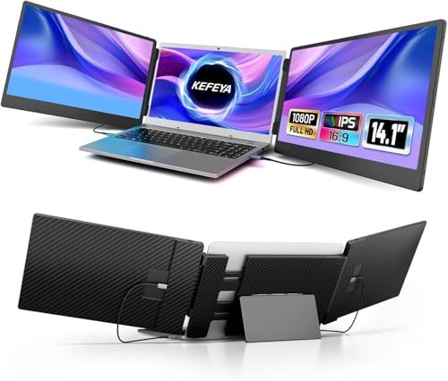 Kefeya Triple-Screen Laptop Bildschirm Erweiterung 14,1 Zoll Portable Monitor