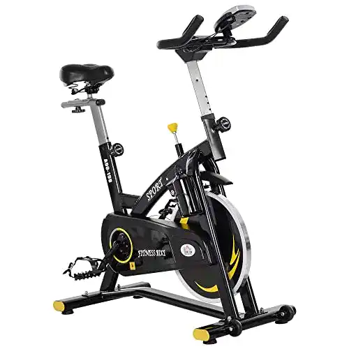 HOMCOM Fahrradtrainer Ergonomischer Heimtrainer mit Pulsmessung