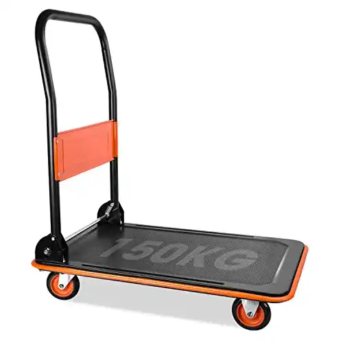 Plattformwagen Herzo klappbar mit 150 kg Tragkraft und leisen Rollen