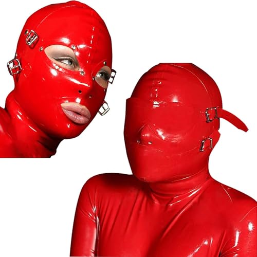 Latex-Maske Almymm in Rot für Bondage und Fetisch