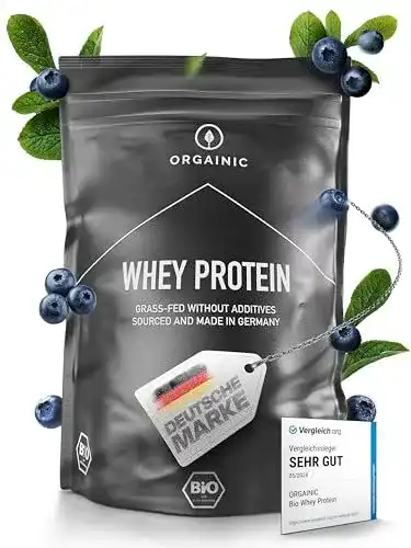 Bio-Proteinpulver Orgainic Blaubeere Whey Protein 1000g