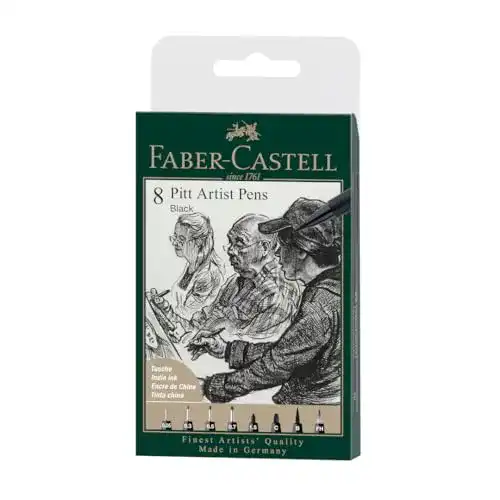 Faber-Castell Pitt Artist Pen Tuschestift Set 8er Etui