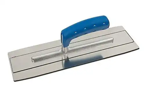 Glättkelle TREBI Doppelblatt aus Edelstahl mit Softgriff, 350 x 110 mm