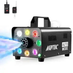 Nebelmaschine AGPtEK mit kabelloser Fernbedienung und LED-Licht
