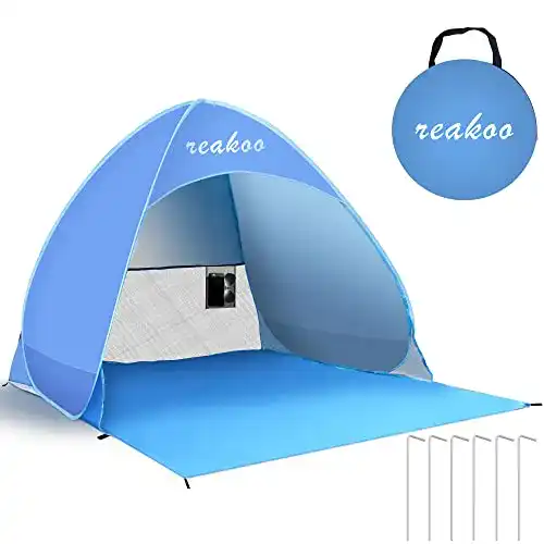 Strandmuschel reakoo tragbar Extra Light Pop Up Zelt