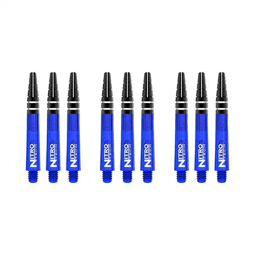 Dart-Schaft Red Dragon Nitrotech Kurze Stiele in Blau – 3 Sätze