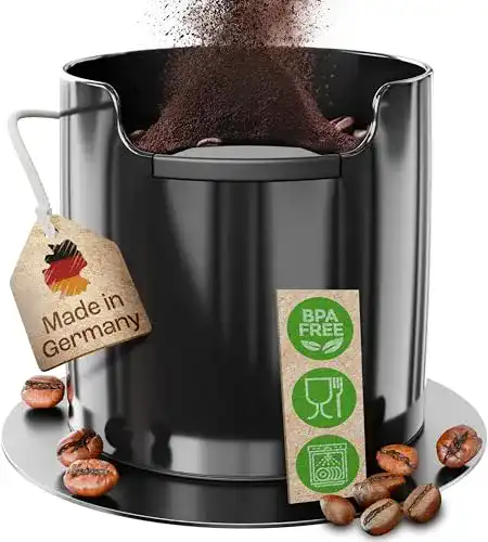 Abklopfbehälter mit verbesserter Handhabung für Espressomaschinen