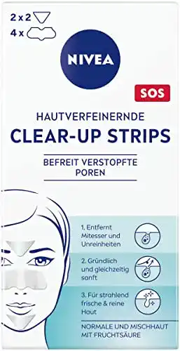 Nasenstrips zur Mitesserentfernung von NIVEA, hautverfeinernde Clear-Up Strips