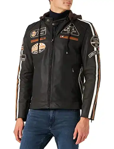 Motorradjacke für Herren aus Lammleder mit verstaubaren Protektoren
