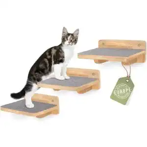 Katzen Kletterwand Woowood – Katzentreppen Set für die Wand
