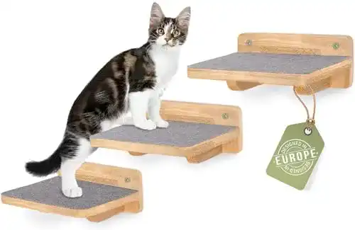 Katzen Kletterwand Woowood – Katzentreppen Set für die Wand