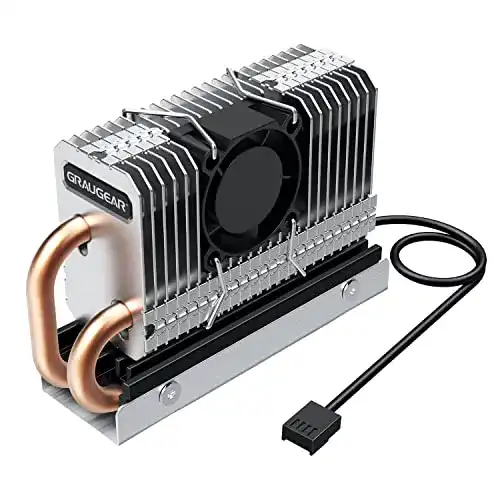 M.2 SSD Kühler Graugear für M2 NVMe SSD 2280 mit PWM-Lüfter