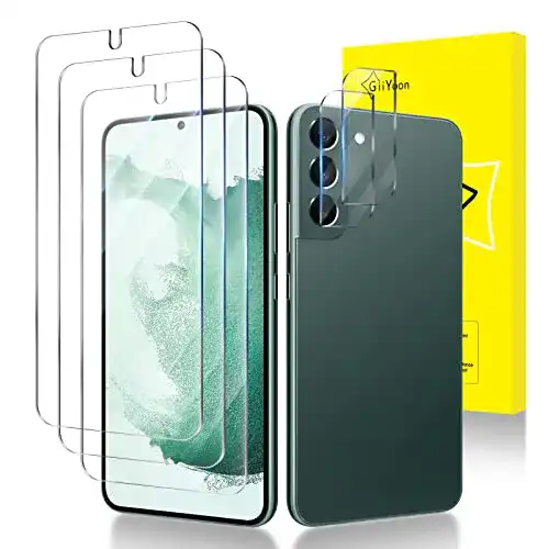 Giiyoon Panzerglas für Samsung Galaxy S22 3 Schutzfolien & 2 Kameragläser
