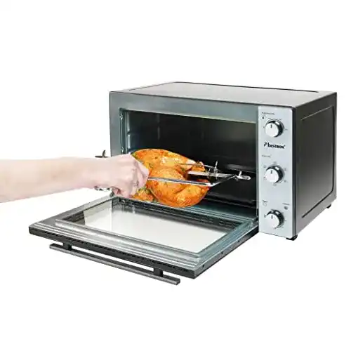 Bestron AOV31 Mini-Backofen 31 Liter 2-in-1 mit Drehspieß
