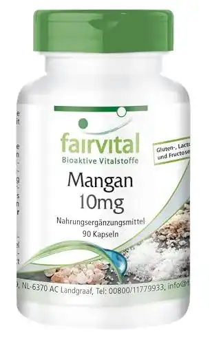 Mangan Fairvital Kapseln 10mg – 90 Kapseln – Vegan und hochdosiert