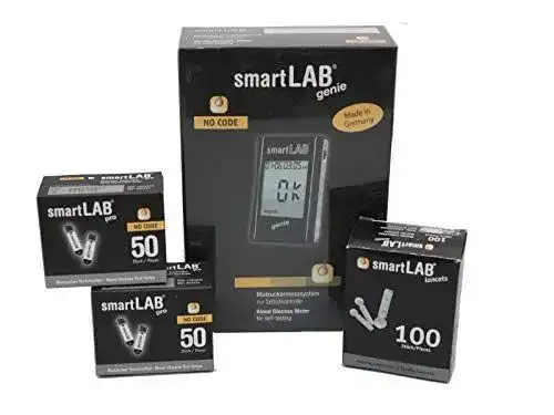 Blutzuckermessgerät smartLAB genie Bundle mit 100 Teststreifen