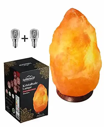 Salzkristall Lampe aus reinem Bergkristallsalz von SalNatural