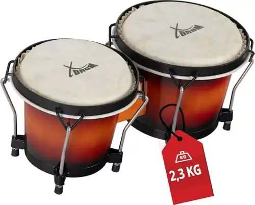 Bongo Xdrum PERC s Club Weinrot – 2 Trommeln 6″ und 7″
