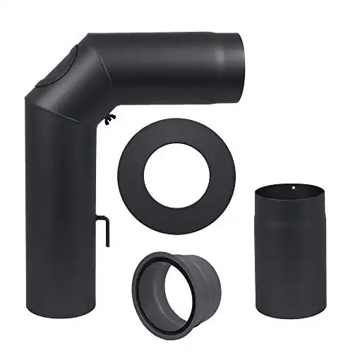 Ofenrohr Rohr-Set standard schwarz metallic für Kaminofen