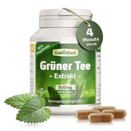 Grüner Tee Kapseln mit 90% Polyphenolen von Greenfood