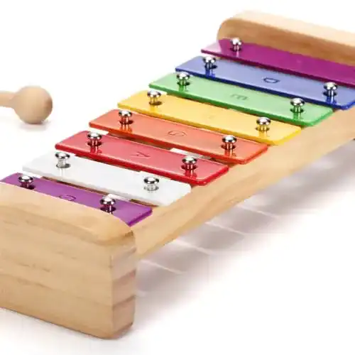 Xylophon Set aus Holz mit Glockenspiel und Holzschlägeln für Kinder