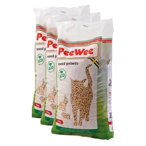 Katzenstreu Peewee 42 L / 27 KG Holzstreu Einstreu Bio Öko