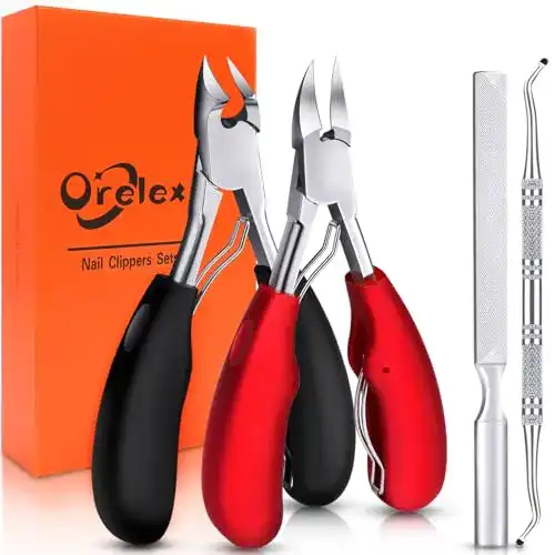 Fußnagelzangen-Set Orelex Profi, scharfe Nagelzange für Fußpflege