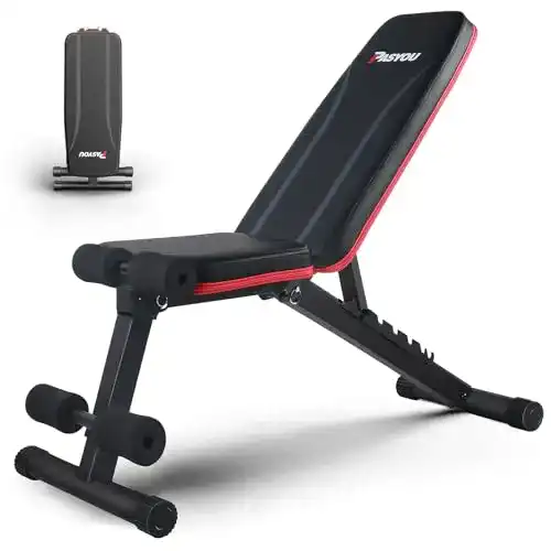 Pasyou Hantelbank klappbar und verstellbar für Fitness und Training