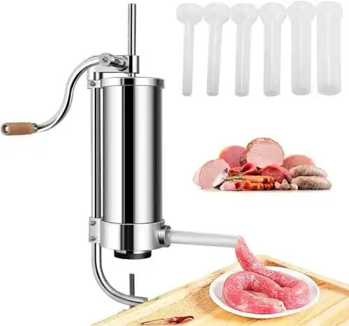 Wurstfüller Relax4Life 5kg manuell aus Edelstahl mit 6 Füllrohren