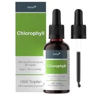 Chlorophyll Tropfen Exvital aus Alfalfa 50 ml, 100 % vegan, ohne Zusatzstoffe