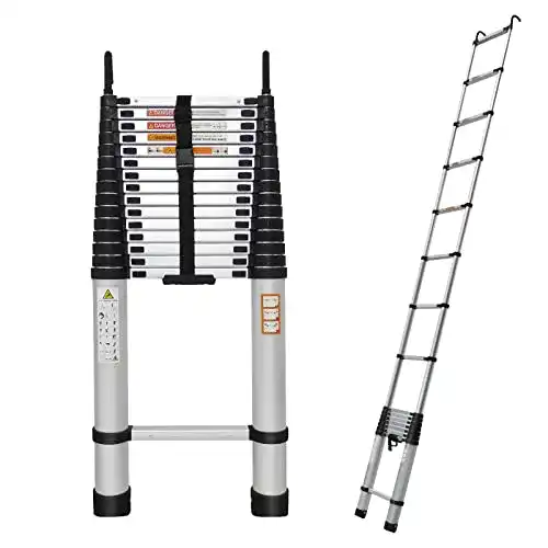 Dachleiter Bowose Teleskopleiter 6,2 m Aluminium mit 2 Haken