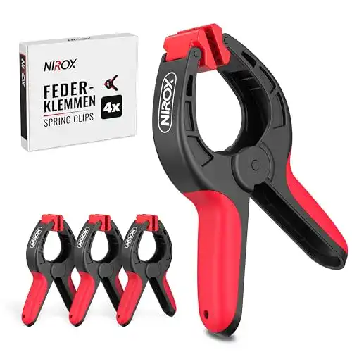 Klemmzwinge Nirox 4er Set Federklemmen mit großer Spannweite