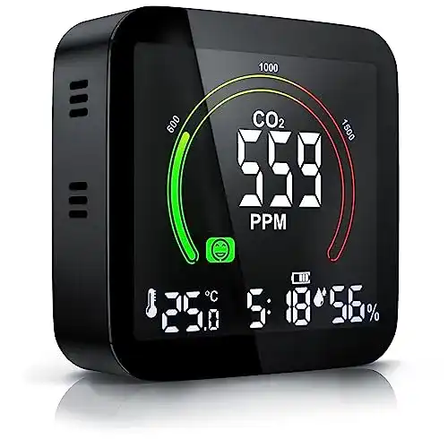 CO2-Melder Brandson Luftqualitätsprüfer mit Alarmfunktion und Thermometer