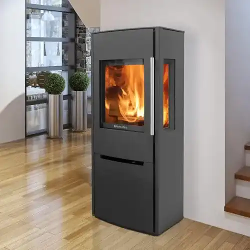 Wamsler Kaminofen G001882010 Pylon 3G mit Stahl Schwarz und Energieeffizienz A+