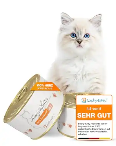 Lucky Kitty Katzenfutter Nass mit 100% Hühnerherzen ohne Getreide