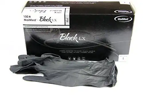 Untersuchungshandschuhe Maimed Black LX PF – Puderfreie Latexhandschuhe