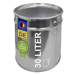 Plasteo 30 Liter Blecheimer mit Deckel und Spannring für vielseitige Anwendungen