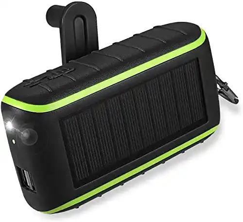 Handkurbelgenerator Sunever Powerbank mit Solarfunktion