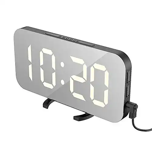 LED-Wecker EXTSUD mit digitalem Spiegel und USB-Anschluss