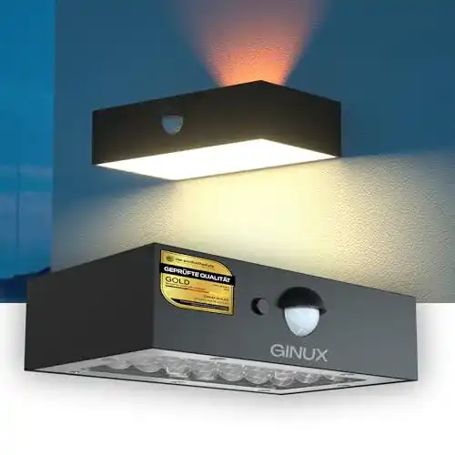 Solar-Wandleuchte Ginux mit Bewegungsmelder für Außenbereich