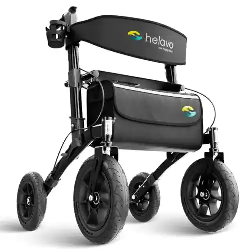 Rollator Helavo mit Luftbereifung, faltbar und aus Aluminium