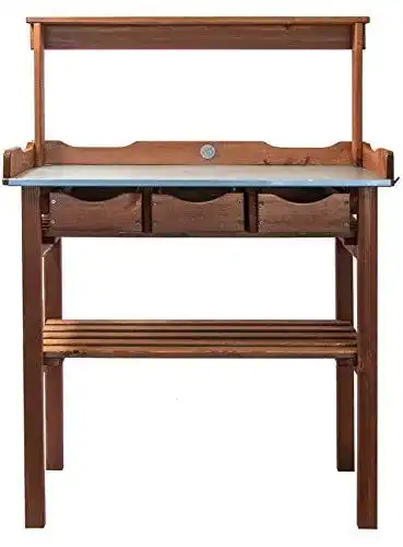 Pflanztisch mit verzinkter Arbeitsplatte 78x38x112 cm von mgc24