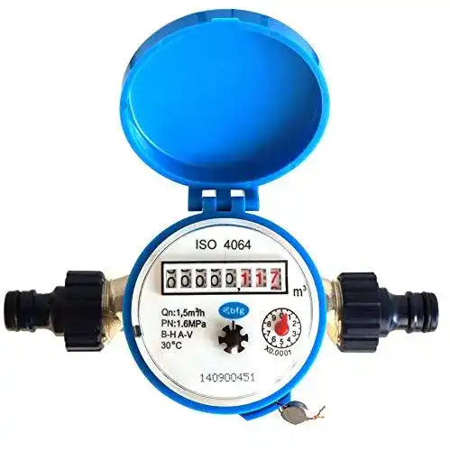 Wasserzähler BFG mit Plastikstecker für den Garten, 1,5 m³/h