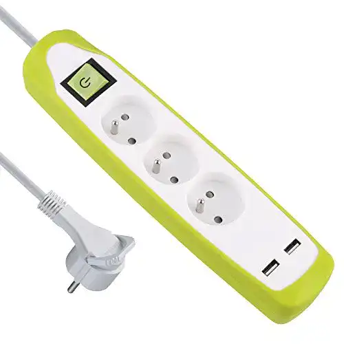 Steckdosenleiste Electraline Gummy 35603 mit Flachstecker und USB-Anschlüssen