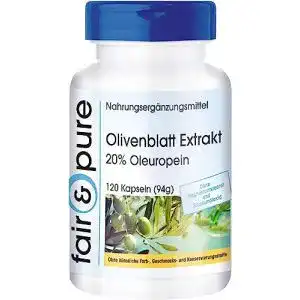 Olivenblattextrakt Fair & Pure 500mg, 120 Kapseln, vegan, hergestellt in Deutschland
