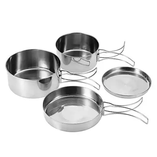 Camping Kochgeschirr Set aus Edelstahl von Dilwe