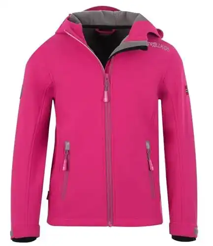 Softshelljacke für Kinder Trollkids Trollfjord Jacket 104 in Bright Pink