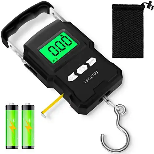 Digitale Kofferwaage Sansoak 165lb/75kg mit LCD Display und Thermometer