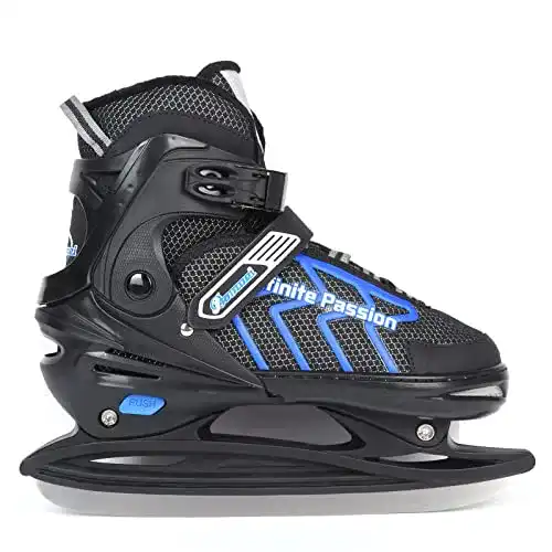 Verstellbare Schlittschuhe für Herren und Damen, Edelstahl Eislaufschuhe